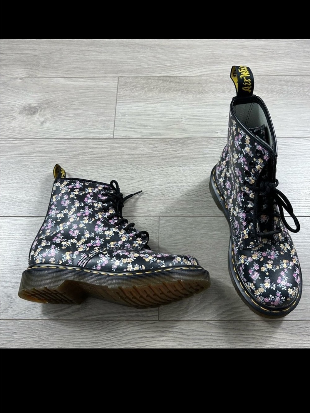 Dr Martens Clemency 1460 Floral Leather Combat Boots